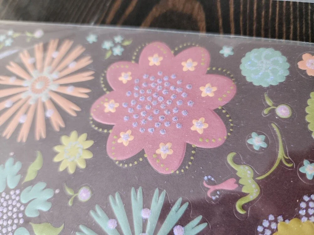 Scrapbooking Stickers - Flowers Groovy Jumbo Sheets - K&Co Lot New Retired #22